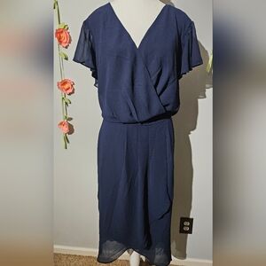 NWT City Chic Wrap Swing Chiffon Midi Dress Plus Size 24W